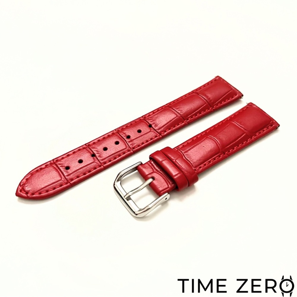 New Red Genuine Leather Croc. Watch Strap (The Heritage Collection) by Time Zero